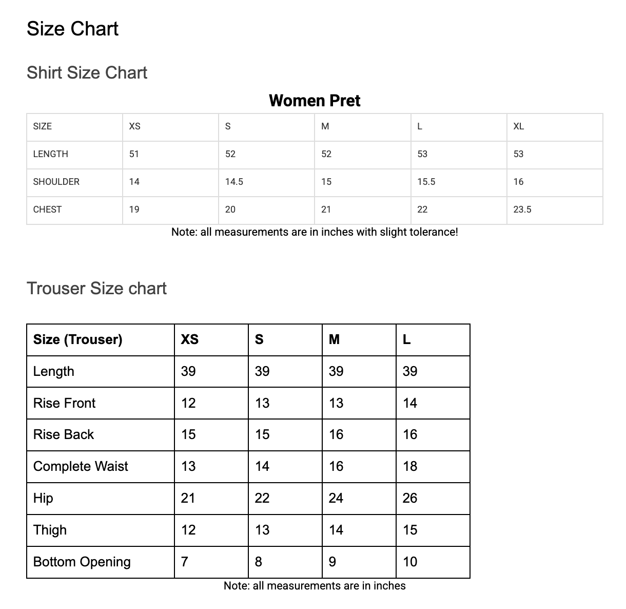 Zellbury size guide chart